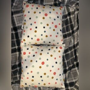 Pillowfort Cream and Red Polka Dot Pillow
